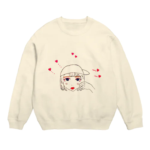 ほっぺギュー Crew Neck Sweatshirt