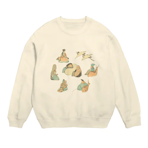 広重の七福神＜江戸時代のイラスト＞ Crew Neck Sweatshirt