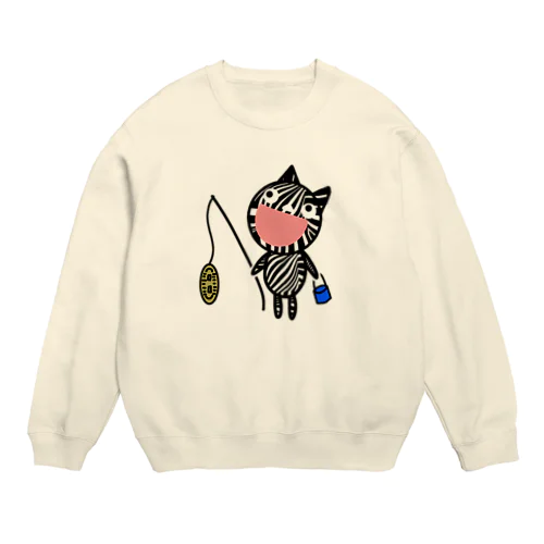 猫に小判 Crew Neck Sweatshirt