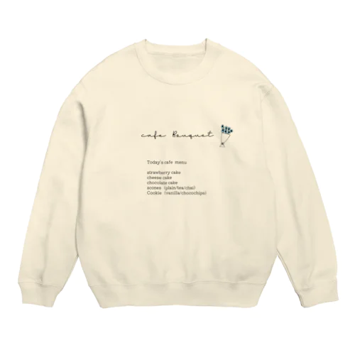 cafe bouquet original lettering Crew Neck Sweatshirt