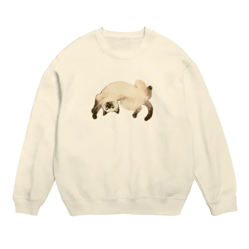 シャム猫 Crew Neck Sweatshirt