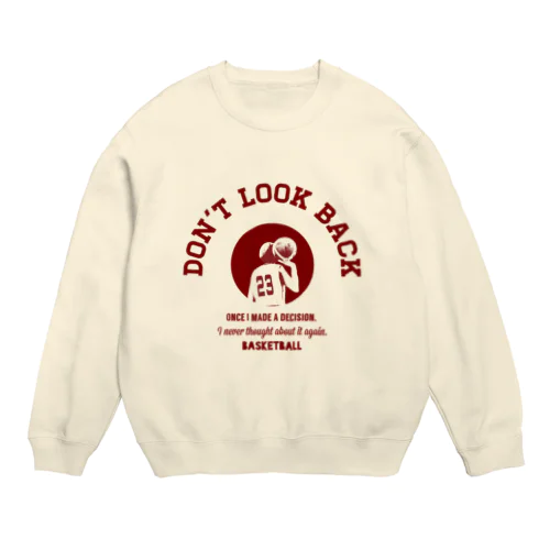 「DON'T LOOK BACK」カレッジロゴ赤系 Crew Neck Sweatshirt