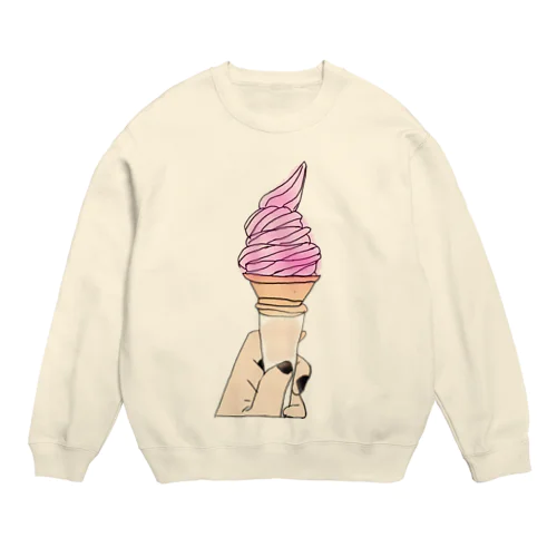 ソフトクリーム  いちご 味 Crew Neck Sweatshirt