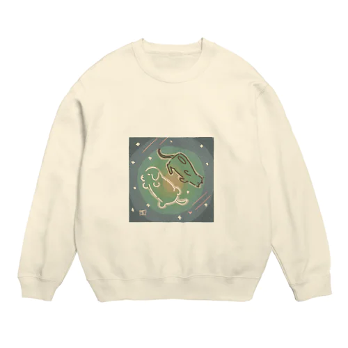 ねむねむ2匹夢の中 Crew Neck Sweatshirt