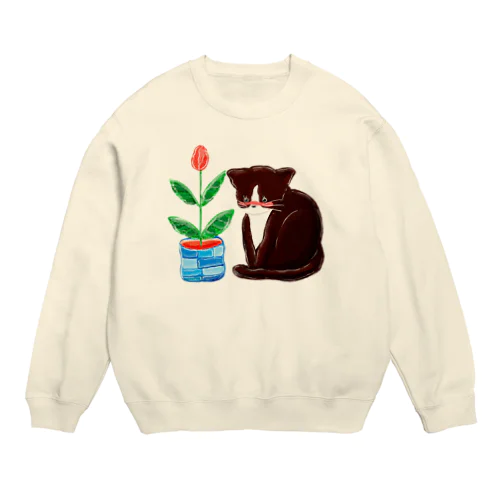 ねこのお花 Crew Neck Sweatshirt