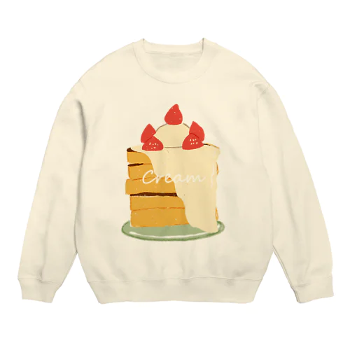 パンケーキクリーム（透過文字） Crew Neck Sweatshirt