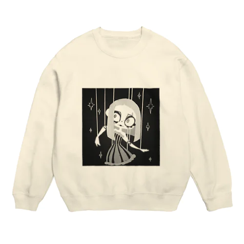 スプーク・マリオネット・サーカス・モノクロ Crew Neck Sweatshirt