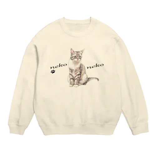 パステル💗ねこねこ　マーブルちゃん Crew Neck Sweatshirt