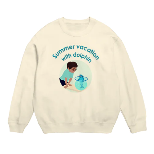 イルカといた夏休み(ロゴタイプ) Crew Neck Sweatshirt