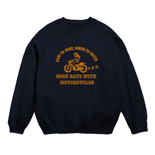 バイク日和(イエロー) Crew Neck Sweatshirt