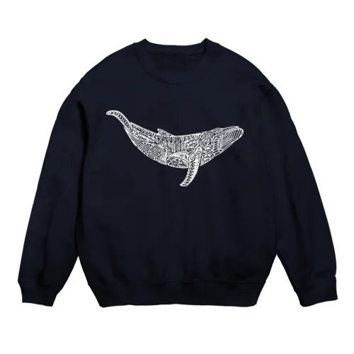 座頭鯨 (white) Crew Neck Sweatshirt