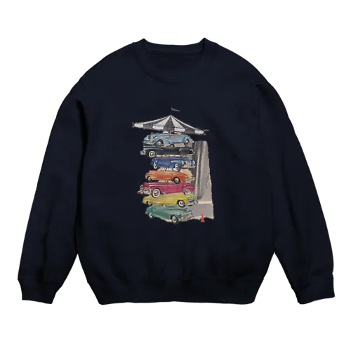 積み重なる車くるまクルマ Crew Neck Sweatshirt