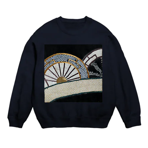 和風柄　□着物　車輪柄 Crew Neck Sweatshirt