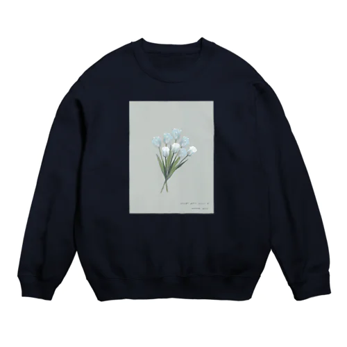 💐 mint green gray × white gray blue . Crew Neck Sweatshirt