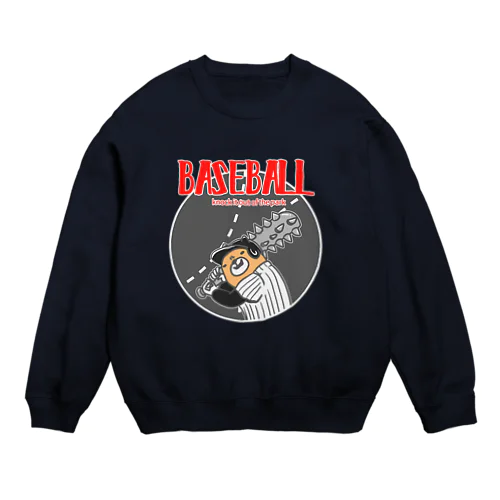 野球Bear2(凶悪顔クマシリーズ) Crew Neck Sweatshirt