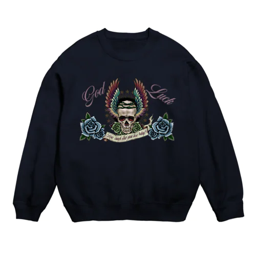 青薔薇スカル💀🌹 Crew Neck Sweatshirt