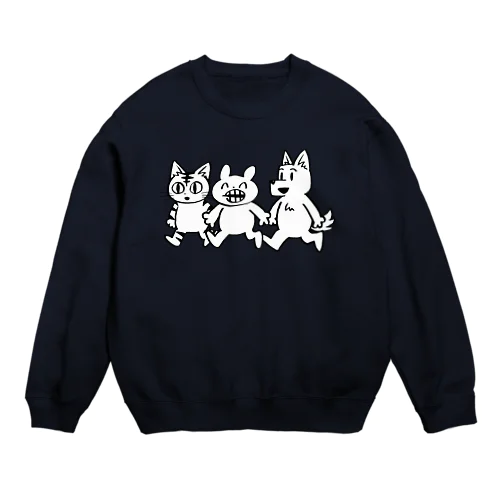 マジオチくんとお友達(白) Crew Neck Sweatshirt