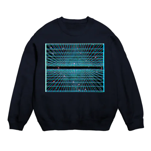 遠近グリッドのネオン宇宙 Crew Neck Sweatshirt