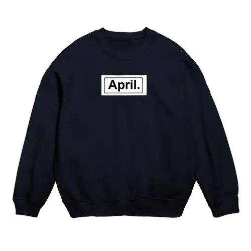 April.BOX LOGO（ホワイト×ブラック） Crew Neck Sweatshirt