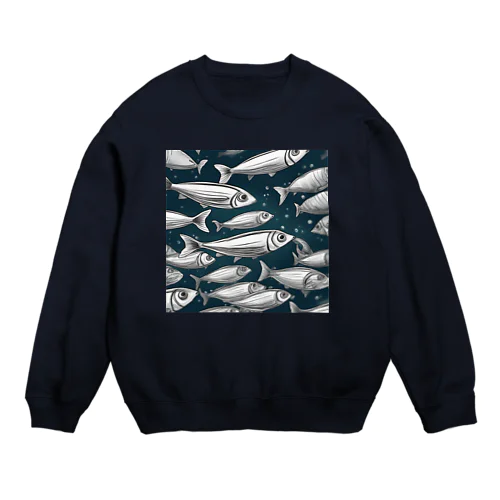 動物シリーズ15：イワシ Crew Neck Sweatshirt