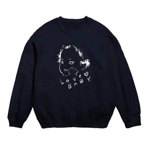 ラブベイビー白 Crew Neck Sweatshirt