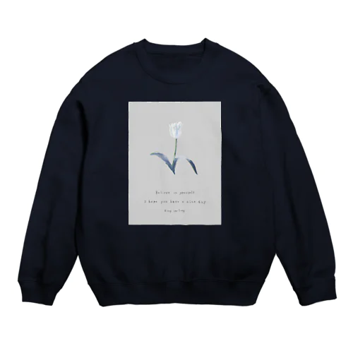 * powder snow antique blue Crew Neck Sweatshirt