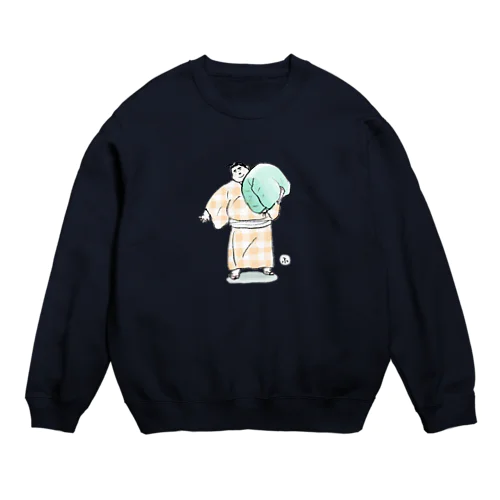 初場所！ふっくらしたものを運んでいるふっくらした人 Crew Neck Sweatshirt