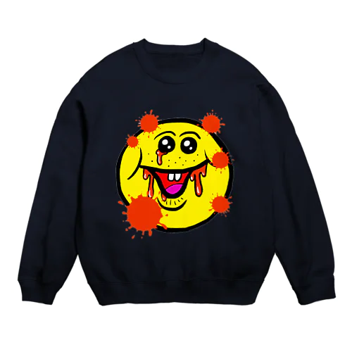 笑い太郎（血みどろ） Crew Neck Sweatshirt