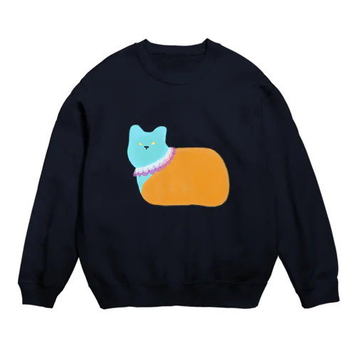 丸っこいネコ神 Crew Neck Sweatshirt