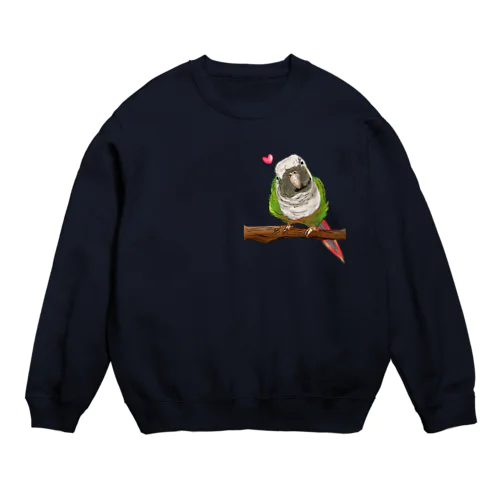 ホオミドリアカオウロコインコ フルカラー① Crew Neck Sweatshirt