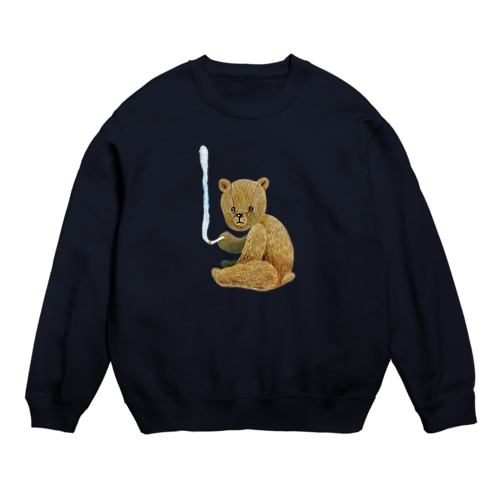 smoking bear Crew Neck Sweatshirt