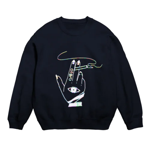 受眼喫煙 Crew Neck Sweatshirt