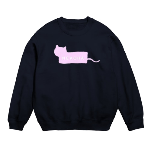猫派ボックスロゴ風 Crew Neck Sweatshirt