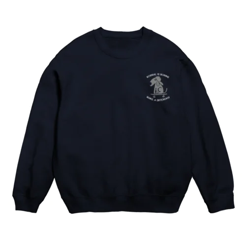 skater dog navy Crew Neck Sweatshirt