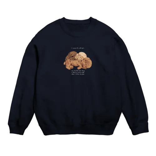 🐩puppy toypoodle文字White ver. Crew Neck Sweatshirt