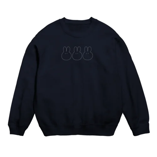 白ラインのおもちうさ Crew Neck Sweatshirt