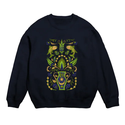 🇹🇷トルコのイズニックタイル【オリーブ】 Crew Neck Sweatshirt