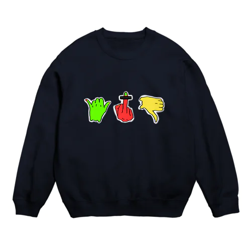 フィンガーサイン（両面） Crew Neck Sweatshirt