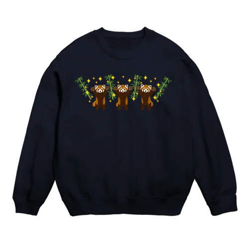 キラキラレッサーパンダ Crew Neck Sweatshirt