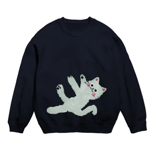 甘えんぼネコ【ゆめかわアニマル】 Crew Neck Sweatshirt