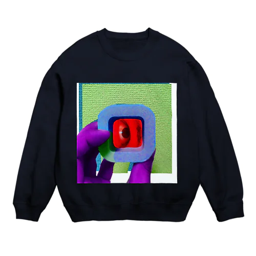 左目取れちゃった Crew Neck Sweatshirt