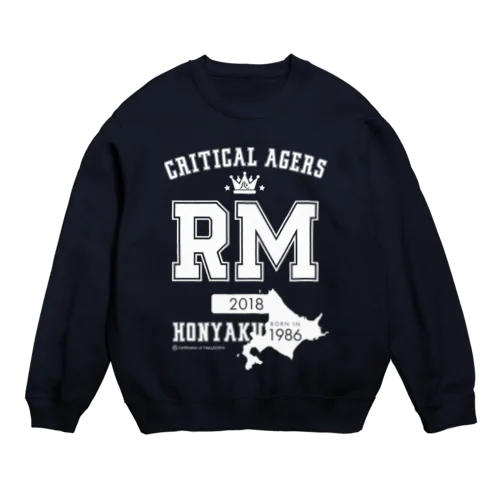 CRITICAL AGERS RM（ホワイトロゴ） Crew Neck Sweatshirt