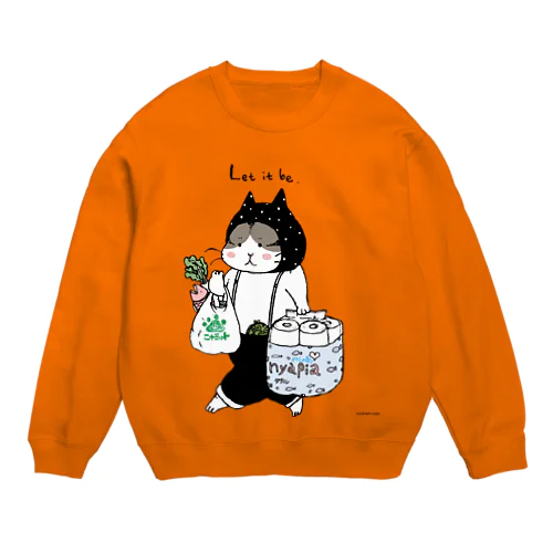 お買い物ねこ Crew Neck Sweatshirt