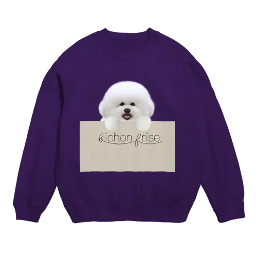 ビションフリーゼ　bichon frise  Crew Neck Sweatshirt