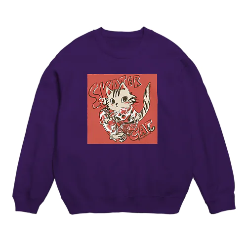 SKATER CAT Crew Neck Sweatshirt