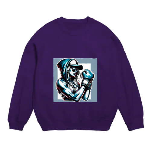 ボクシング女子 Crew Neck Sweatshirt