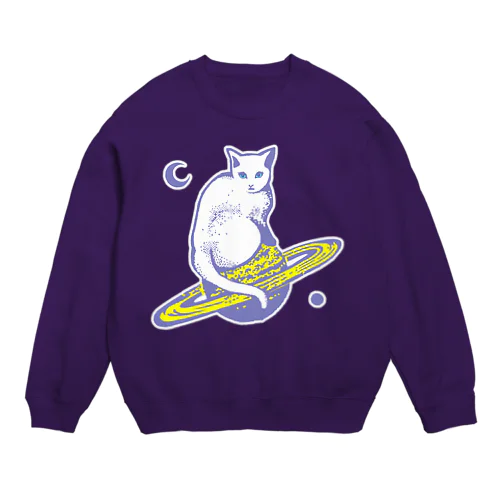 スペースキャット　グレー Crew Neck Sweatshirt