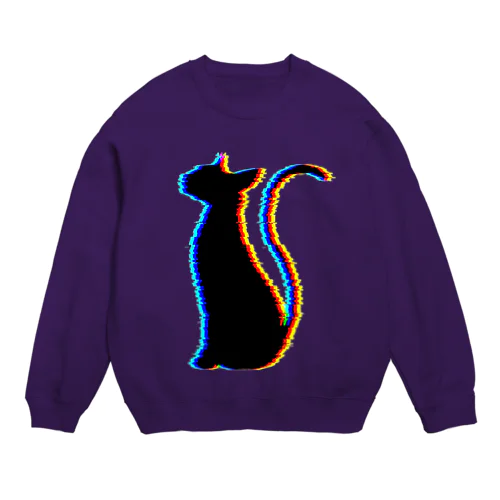 Glitch Cat (猫グッズパーカーetc) Crew Neck Sweatshirt