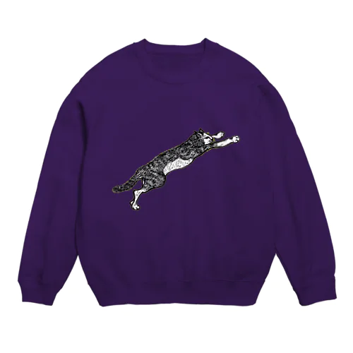 猫飛ぶ Crew Neck Sweatshirt