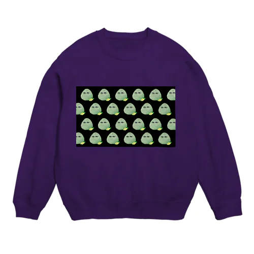 こんぶおにぎり羅列黒 Crew Neck Sweatshirt